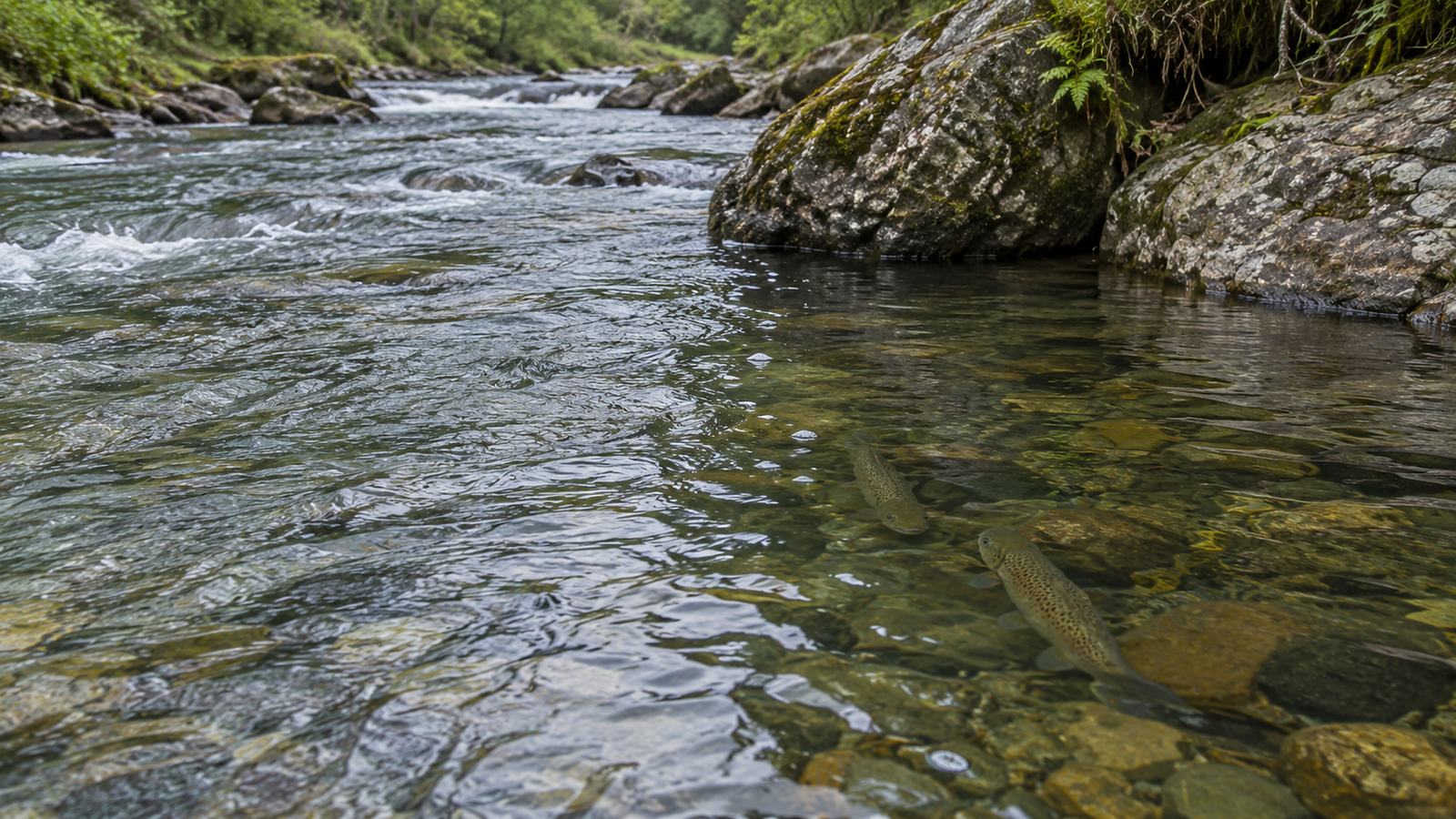 Current seam creating trout holding water