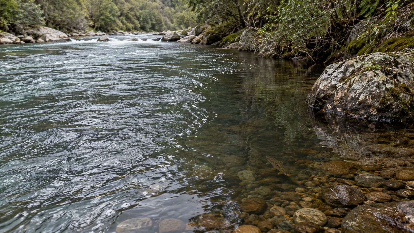 Current seam creating productive trout holding water